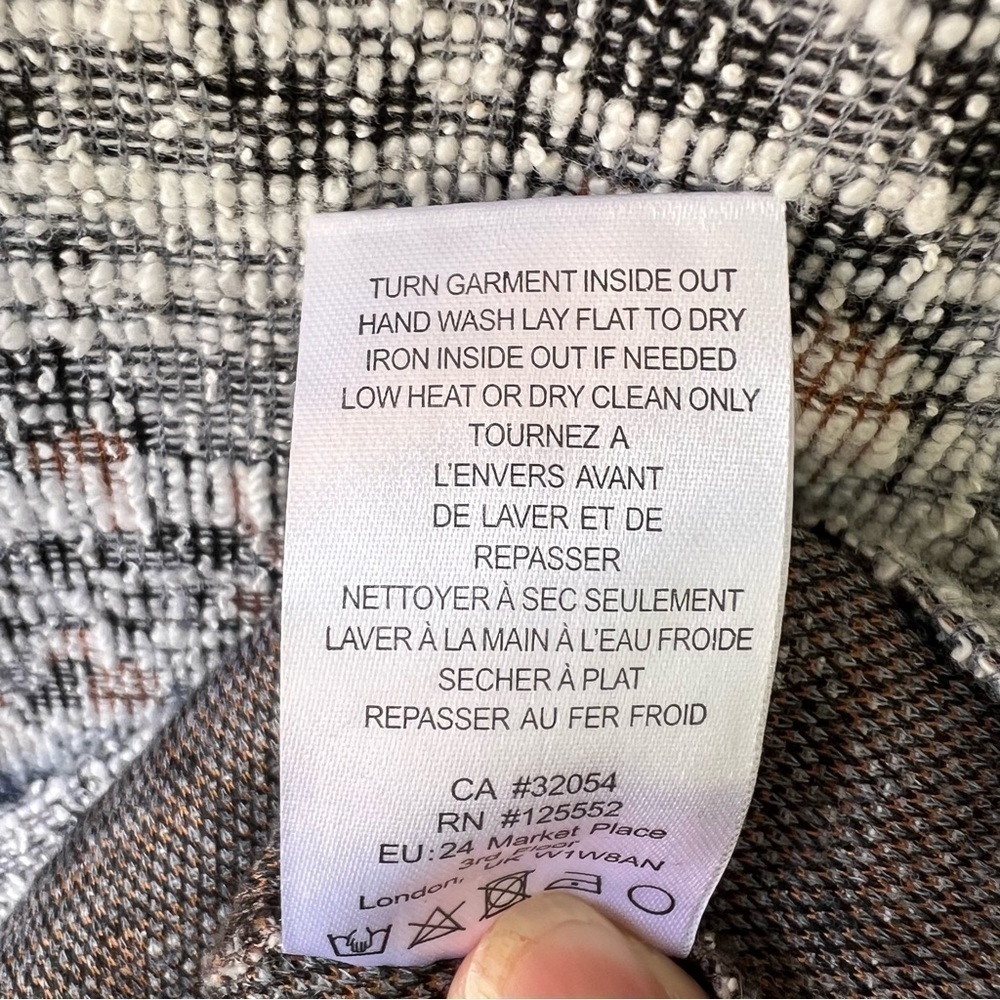 ANTHROPOLOGIE SCANDI MINIMALIST TWEED LONGLINE ZIPPER CARDIGAN POCKETS SMALL EUC - Picture 9 of 12
